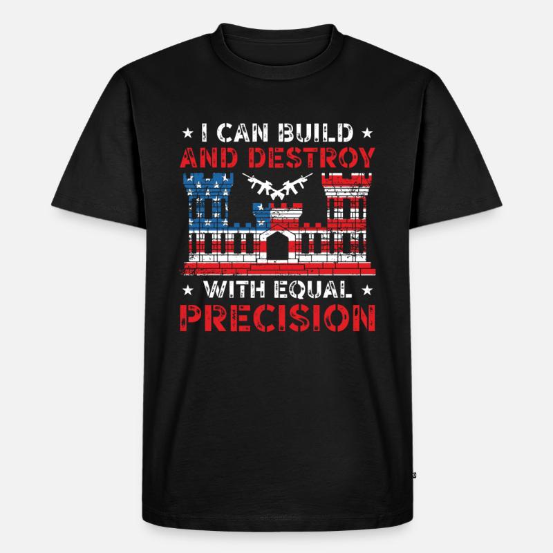 Combat Engineer Engineering Armee - Männer Premium Bio T-Shirt - Schwarz