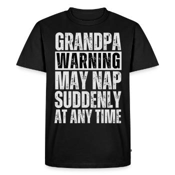 Avertissement de grand-père - T-shirt Premium bio Homme - noir - Devant - Nico (187cm)