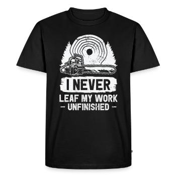 Arboriculteur, coupe-arbres, tronçonneuse, bûcheron - T-shirt Premium bio Homme - noir - Devant - Nico (187cm)