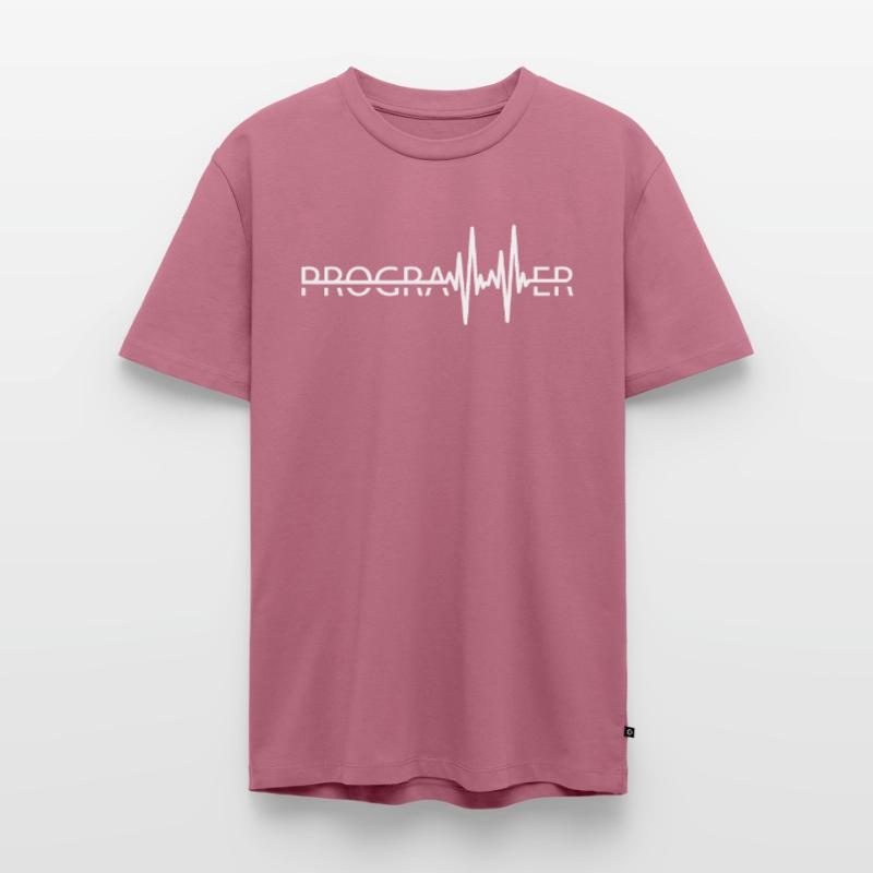Programmeur Codeur de programmation Heartbeat T-shirt Premium bio Homme