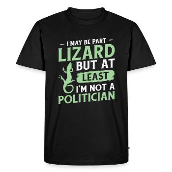 Lizard Reptilian Agenda Conspiracy Theory - Men's Premium Organic T-Shirt - black - Front - Nico (187cm)
