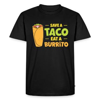 Burrito Mexican Food Lover - Men's Premium Organic T-Shirt - black - Front - Nico (187cm)