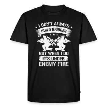 Armée du génie de combat - T-shirt Premium bio Homme - noir - Devant - Nico (187cm)