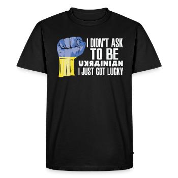 Fierté ukrainienne Drapeau ukrainien agrandi - T-shirt Premium bio Homme - noir - Devant - Nico (187cm)