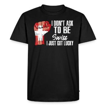 Fierté suisse Drapeau suisse cultivé - T-shirt Premium bio Homme - noir - Devant - Nico (187cm)