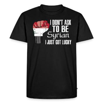 Fierté syrienne Le drapeau syrien a grandi - T-shirt Premium bio Homme - noir - Devant - Nico (187cm)