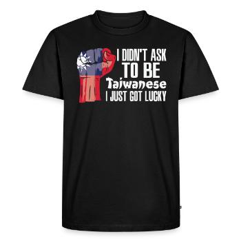 Taiwanese Pride Taiwan Flag Grown Taiwanese Roots - Men's Premium Organic T-Shirt - black - Front - Nico (187cm)