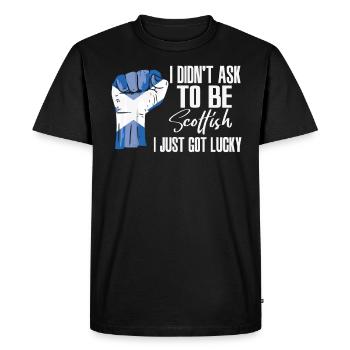 Scottish Pride Scotland Flag Grown Scottish Roots - Men's Premium Organic T-Shirt - black - Front - Nico (187cm)
