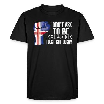 Icelandic Pride Iceland Flag Grown Icelandic - Men's Premium Organic T-Shirt - black - Front - Nico (187cm)