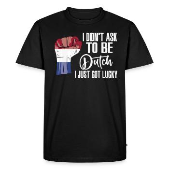 Dutch Pride Netherlands Flag Grown Dutch Roots - Men's Premium Organic T-Shirt - black - Front - Nico (187cm)