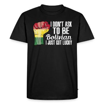 Fierté bolivienne Drapeau bolivien - T-shirt Premium bio Homme - noir - Devant - Nico (187cm)