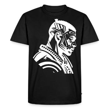 Tribal Boxer / Fighter Logo Tattoo Design - T-shirt Premium bio Homme - noir - Devant - Nico (187cm)