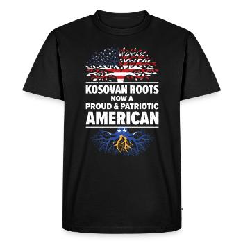 Kosovar American Patriot États-Unis - T-shirt Premium bio Homme - noir - Devant - Nico (187cm)