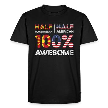Macedonian American Patriot USA Grown Macedonia - Men's Premium Organic T-Shirt - black - Front - Nico (187cm)