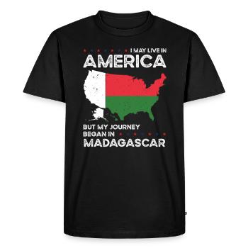 Madagascar American Patriot USA cultivé - T-shirt Premium bio Homme - noir - Devant - Nico (187cm)