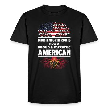 Monténégrin Patriote américain États-Unis - T-shirt Premium bio Homme - noir - Devant - Nico (187cm)