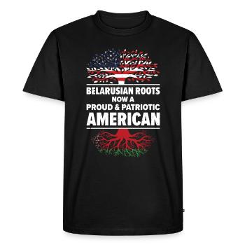 Belarusian American Patriot USA Grown Belarus US - Men's Premium Organic T-Shirt - black - Front - Nico (187cm)