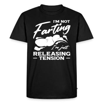Pet Péter Crop Duster Papa Humour - T-shirt Premium bio Homme - noir - Devant - Nico (187cm)