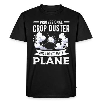 Pet Péter Crop Duster Papa Humour - T-shirt Premium bio Homme - noir - Devant - Nico (187cm)