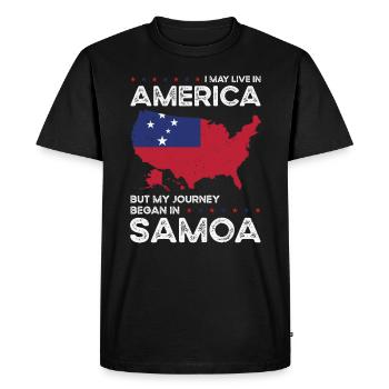 Patriote américain samoan États-Unis - T-shirt Premium bio Homme - noir - Devant - Nico (187cm)