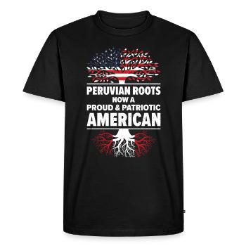 Patriote américain péruvien USA cultivé - T-shirt Premium bio Homme - noir - Devant - Nico (187cm)