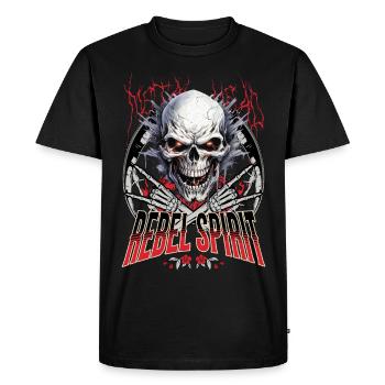 Skull Skull Skeleton Motorcycle Biker Gang - Men's Premium Organic T-Shirt - black - Front - Nico (187cm)
