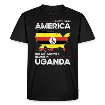 Ougandais American Patriot États-Unis cultivé - T-shirt Premium bio Homme - noir - Devant - Nico (187cm)