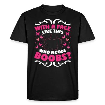 Boucle d’épingle pour le cancer du sein - T-shirt Premium bio Homme - noir - Devant - Nico (187cm)
