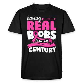 Épinglette pour les survivantes du cancer du sein - T-shirt Premium bio Homme - noir - Devant - Nico (187cm)