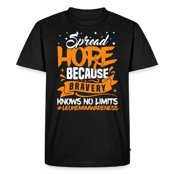 Leukemia Cancer Awareness Ribbon Blood Cancer - Men's Premium Organic T-Shirt - black - Front - Nico (187cm)