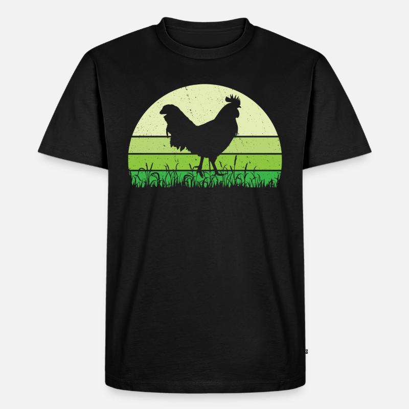 Hahn - Männer Premium Bio T-Shirt - Schwarz