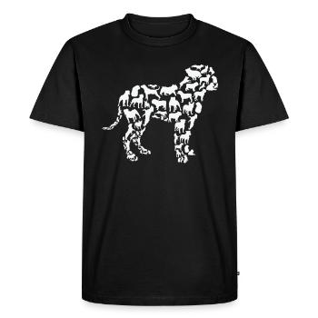 Bouledogue Chien Bouledogue Maman Bouledogue Papa - T-shirt Premium bio Homme - noir - Devant - Nico (187cm)