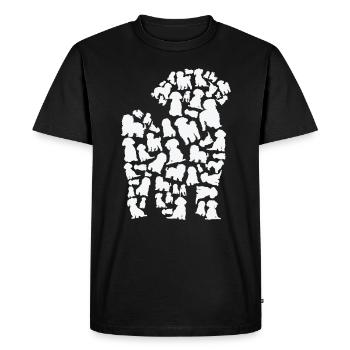 Caniche Chien Maman Caniche Papa - T-shirt Premium bio Homme - noir - Devant - Nico (187cm)