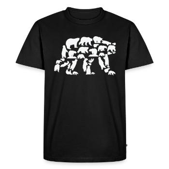 Ours, ours polaire, ours brun, grizzli, silhouette - T-shirt Premium bio Homme - noir - Devant - Nico (187cm)
