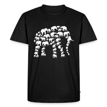 Éléphant Faune Afrique Éléphant Silhouette - T-shirt Premium bio Homme - noir - Devant - Nico (187cm)