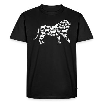 Lion Faune Afrique Lion Silhouette - T-shirt Premium bio Homme - noir - Devant - Nico (187cm)