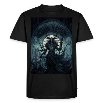 Démon mythologique - Scène sombre - T-shirt Premium bio Homme - noir - Devant - Nico (187cm)