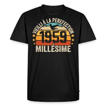 Vintage 1959 Retro 1959 Birthday Gift - Men's Premium Organic T-Shirt - black - Front - Nico (187cm)