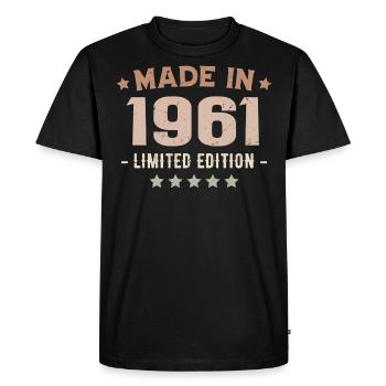 Made in 1961 Birthday Gift 1961 Vintage 1961 - Men's Premium Organic T-Shirt - black - Front - Nico (187cm)