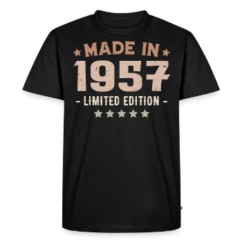 Made in 1957 Anniversary Gift 1957 Vintage 1957 - Men's Premium Organic T-Shirt - black - Front - Nico (187cm)