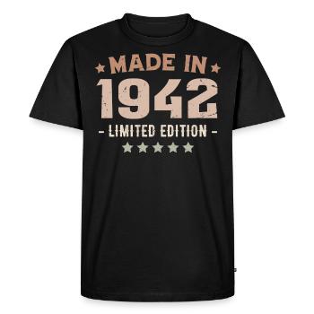 Made In 1942 Cadeau Anniversaire 1942 Vintage 1942 - T-shirt Premium bio Homme - noir - Devant - Nico (187cm)