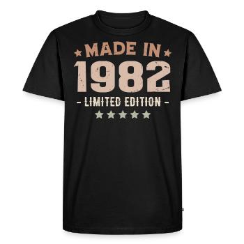 Made in 1982 Anniversary Gift 1982 Vintage 1982 - Men's Premium Organic T-Shirt - black - Front - Nico (187cm)