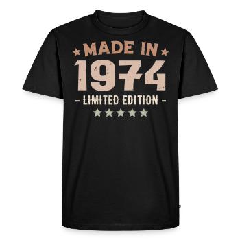Made in 1974 Anniversary Gift 1974 Vintage 1974 - Men's Premium Organic T-Shirt - black - Front - Nico (187cm)