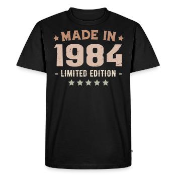 Made in 1984 Anniversary Gift 1984 Vintage 1984 - Men's Premium Organic T-Shirt - black - Front - Nico (187cm)