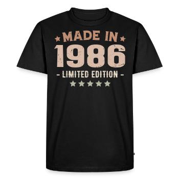 Made In 1986 Cadeau Anniversaire 1986 Vintage 1986 - T-shirt Premium bio Homme - noir - Devant - Nico (187cm)