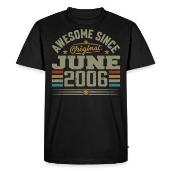 Juin 2006 Cadeau D’anniversaire Juin 2006 Juin - T-shirt Premium bio Homme - noir - Devant - Nico (187cm)
