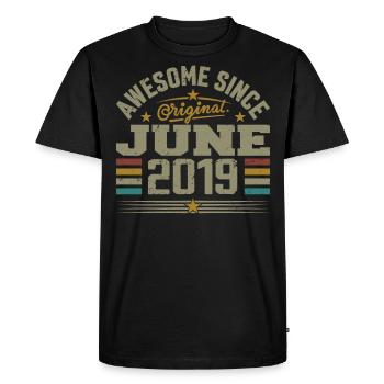 Juin 2019 Cadeau D’anniversaire Juin 2019 Juin - T-shirt Premium bio Homme - noir - Devant - Nico (187cm)