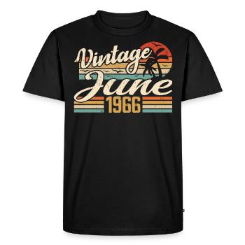 Juin 1966 anniversaire 1966 Retro 1966 Juin 1966 - T-shirt Premium bio Homme - noir - Devant - Nico (187cm)