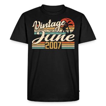 June 2007 Anniversary 2007 Retro 2007 June 2007 - Men's Premium Organic T-Shirt - black - Front - Nico (187cm)