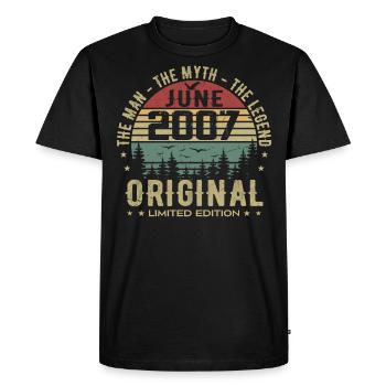 2007 June 2007 Birthday June 2007 June Gift - Men's Premium Organic T-Shirt - black - Front - Nico (187cm)